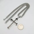 thumbnail image 2 of QQTDFG Mens 7mm Cuban Necklace Chain with Stainless Steel Bible Verse Big Cross Pendant-22 in, 2 of 8