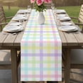 thumbnail image 4 of Green Beige Plaid Table Runner - 70 Inch Long Buffalo Farmhouse Art Checkered Cotton and Linen Blended Dress Scarves Farmhouse Table Runner for Kitchen Dining, Coffee Table, 13" x 70", 4 of 8
