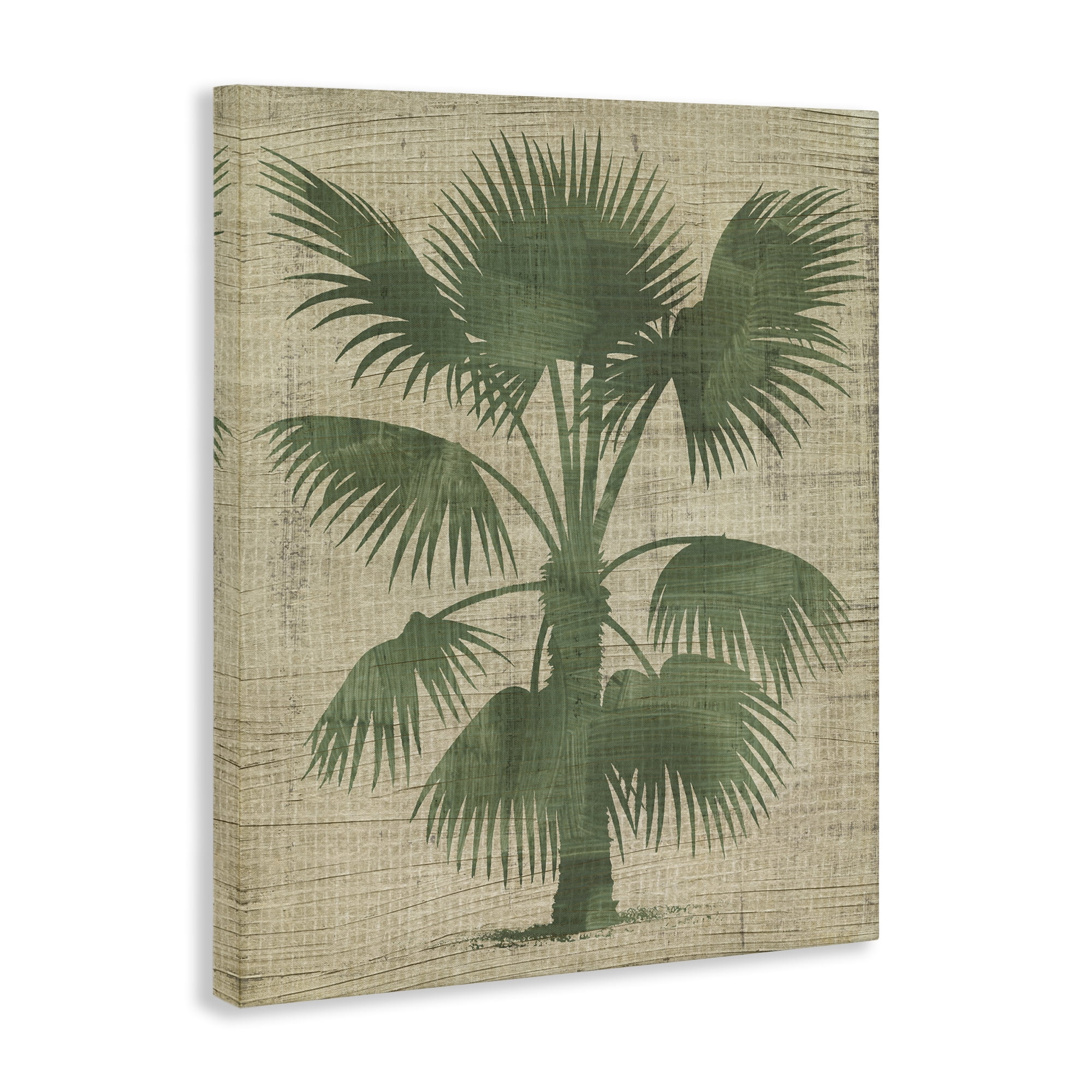 Stupell Industries Vintage Distressed Palm Plants & Flowers Painting Wrapped Canvas Art Print Wall Art, 16 x 20