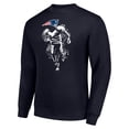 thumbnail image 2 of Men's Starter Navy New England Patriots Logoface Team Graphic Tri-Blend Fleece Pullover Sweatshirt, 2 of 3
