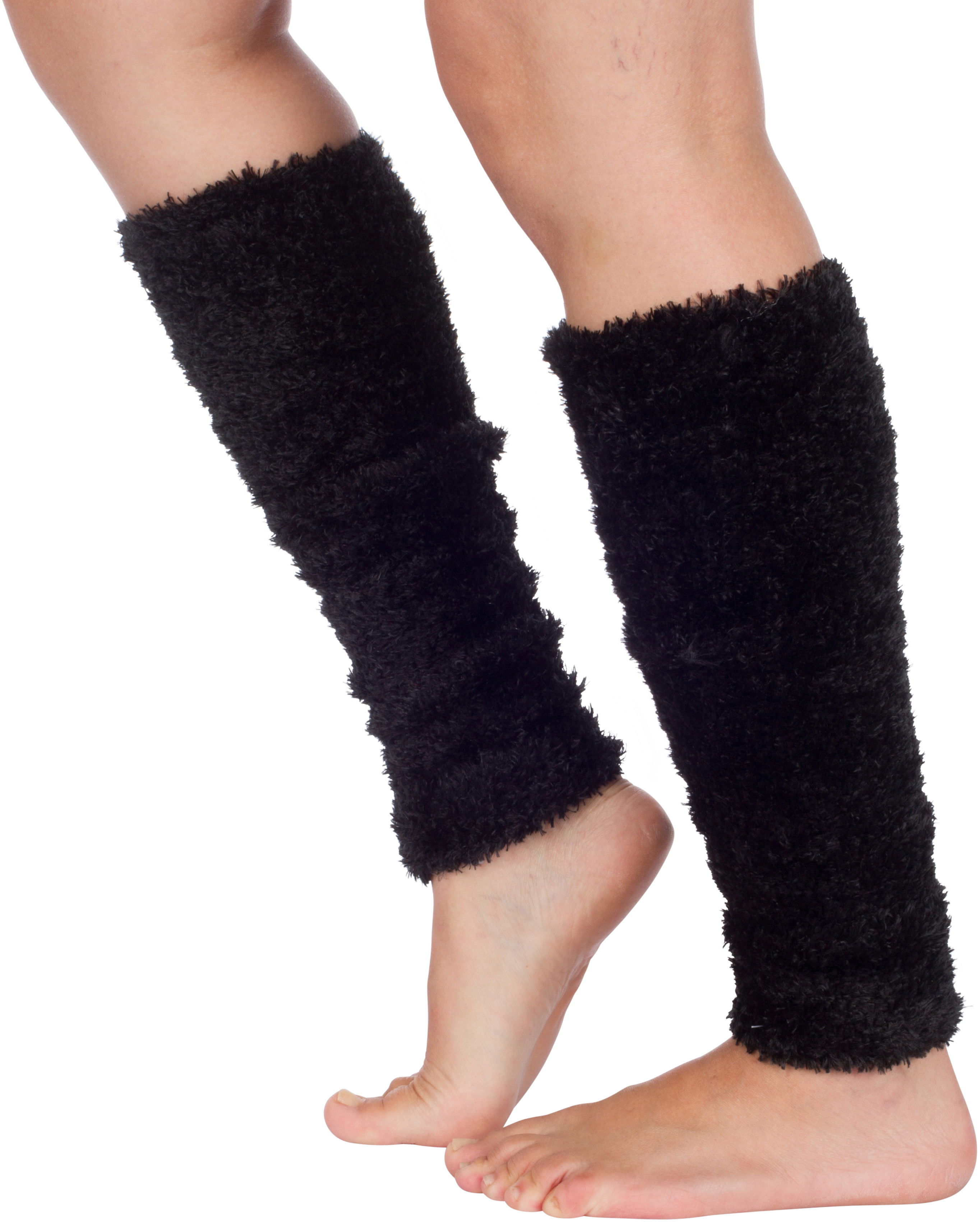 Ultra Soft Lightweight Tagless Magic Stretch Leg Warmers Black
