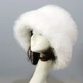 thumbnail image 1 of Baohd AcrylicFibers Outdoor Activities Faux Fur Bucket Hat Is Functional Accessory Winter Hat For Women White, 1 of 6