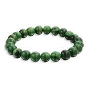 Bling Jewelry Womens Green African Jade Gemstone 8MM Round Bead Stackable Stretch Bracelet