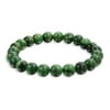 Gemstone Semi Precious Green African Jade Round Bead Ball 8MM Stacking Stretch Bracelet for Women Men Teen Unisex Strand