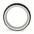 thumbnail image 2 of Stainless Steel Brushed and Polished Black Ip CZ Half Round Ring, 2 of 9