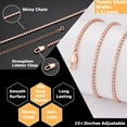 thumbnail image 3 of APSVO 18K Rose Gold Plated Tennis Necklaces for Women CZ Chain Prom Wedding Birthday Mothers Day Jewelry Gifts Teen Adults Mom Female Daughter Girlfriend Wife Age Ideas 1.5/2mm, 3 of 8
