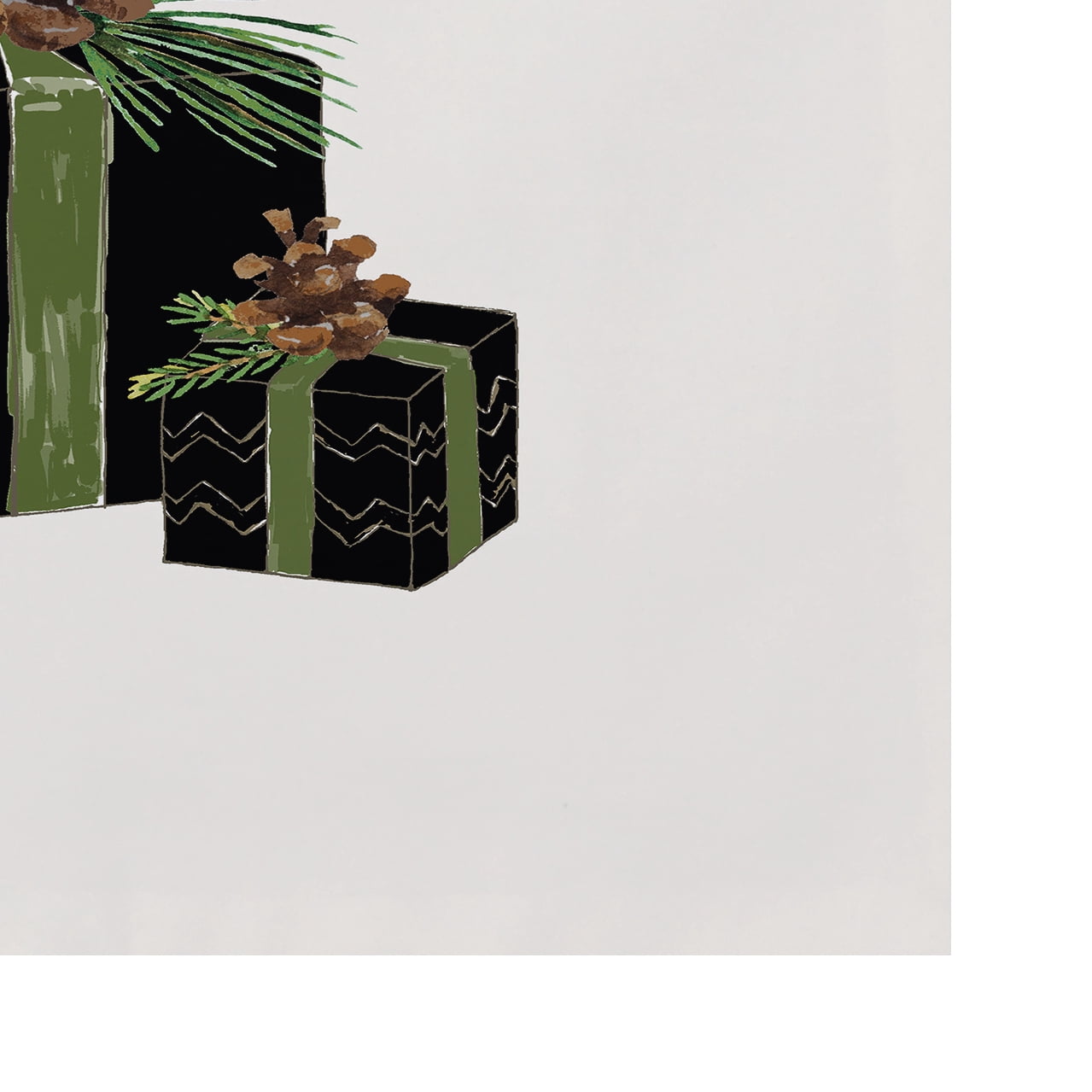 Simply Daisy Nature's Gift 18 x 14 Inch Black Holiday Print Placemat (Set of 4)