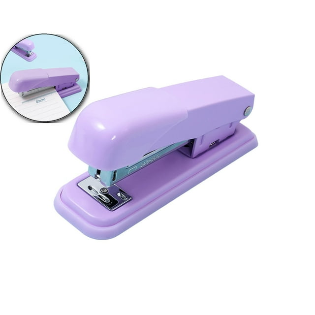 Dvruxg Mini Stapler – Multi-Functional Office Stapler with Comfort Grip – Easy Press, 1-Finger Operation(Purple)