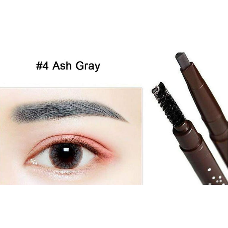 2 Pack Eyebrow Pencil Retractable Slant Tip with Brush Double-end Waterproof  