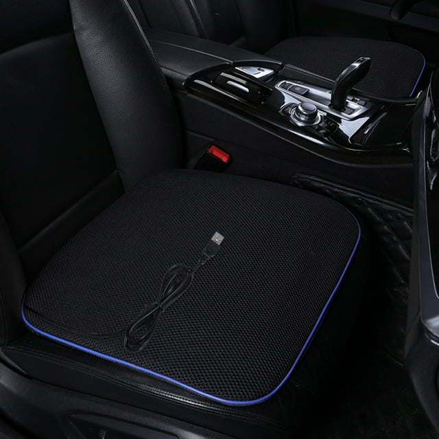 Oefntac Car Seat Cushion Summer Car Ventilation Cushion Portable USB Fan Blowing Cushion Small Square Cushion Ventilation Breathable Cold Cushion Blowing Cushion with 4 Built-in Fans