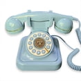 thumbnail image 1 of Estilo Retro con Cable de Marcación Teléfono Plug-In Casa Fijo Teléfono de la Oficina Europea Antiguo Moda Decoración Azul, 1 of 5