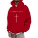 thumbnail image 2 of MHFRRA Sudadera con Capucha y Diseño de Jersey, Informal, Cómoda y Urbana para Creyentes Rojo, 2 of 3