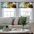 thumbnail image 4 of LALILO Kitchen Curtain Valance Kaleidoscope Flower Glass Rod Pocket Window Curtain 52"x 18" Set of 2, 4 of 5