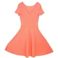thumbnail image 1 of Carolina Herrera Robe Évasée à Manches Courtes à Col Bateau Multicolore Corail pour Femme - G, 1 of 2