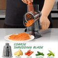 thumbnail image 4 of Rallador de queso manual, triturador de verduras giratorio con manivela y , cuchillas intercambiables, rebanador multifuncional para cocina., 4 of 5