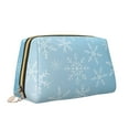 thumbnail image 2 of Cauagu Snowflake Snowing Print Large Cosmetic Bag,Portable Cosmetics Pouch Travel Makeup Bag Large Capacity Travel Makeup Case Organizer Makeup Brush Organizer, 2 of 8