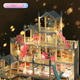 thumbnail image 5 of Casa de Muñecas Blue Princess Castle y Muebles, Gran Casa de Muñecas azul de Cuatro Plantas Con 11 Habitaciones y 3 Balcones con Escaleras y Toboganes.(3 años -12 años), 5 of 5