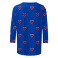 thumbnail image 5 of Luxalzxs Womens Tops 3/4 Sleeve Shirts Round Neck Loose Casual Blouses Plus Size Summer Valentines Heart Graphic Print Tshirts, 5 of 5