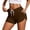 Coffee, variant on Athletic Shorts for Women Summer Elastic Waist Workout Exercise Running Yoga Gym Bodycon Booty Mini Shorts with Pockets
