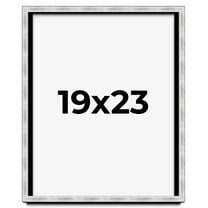 19x23 Frame Brushed Silver Solid Wood Picture Frame | 0.75 Inch Moulding Width | Rabbet Depth 0.75