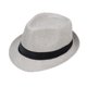 thumbnail image 1 of Sombrero de jazz estilo británico, ala corta, decoración de cinta, transpirable, tipo cubo, de malla., 1 of 8