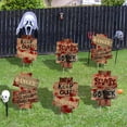 thumbnail image 2 of GABOSS Halloween Decorations Beware Signs Yard Stakes Outdoor Creepy Assorted Warning Sign,Scary Zombie Theme Party Decor Supplies (12" x 9", 6 Pieces), 2 of 3