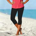 thumbnail image 5 of Stamzod Workout Leggings for Women High-Waisted Stretchy Capri Leggings Casual Soft Cropped Yoga Pants Summer Clothes Black B XL, 5 of 6