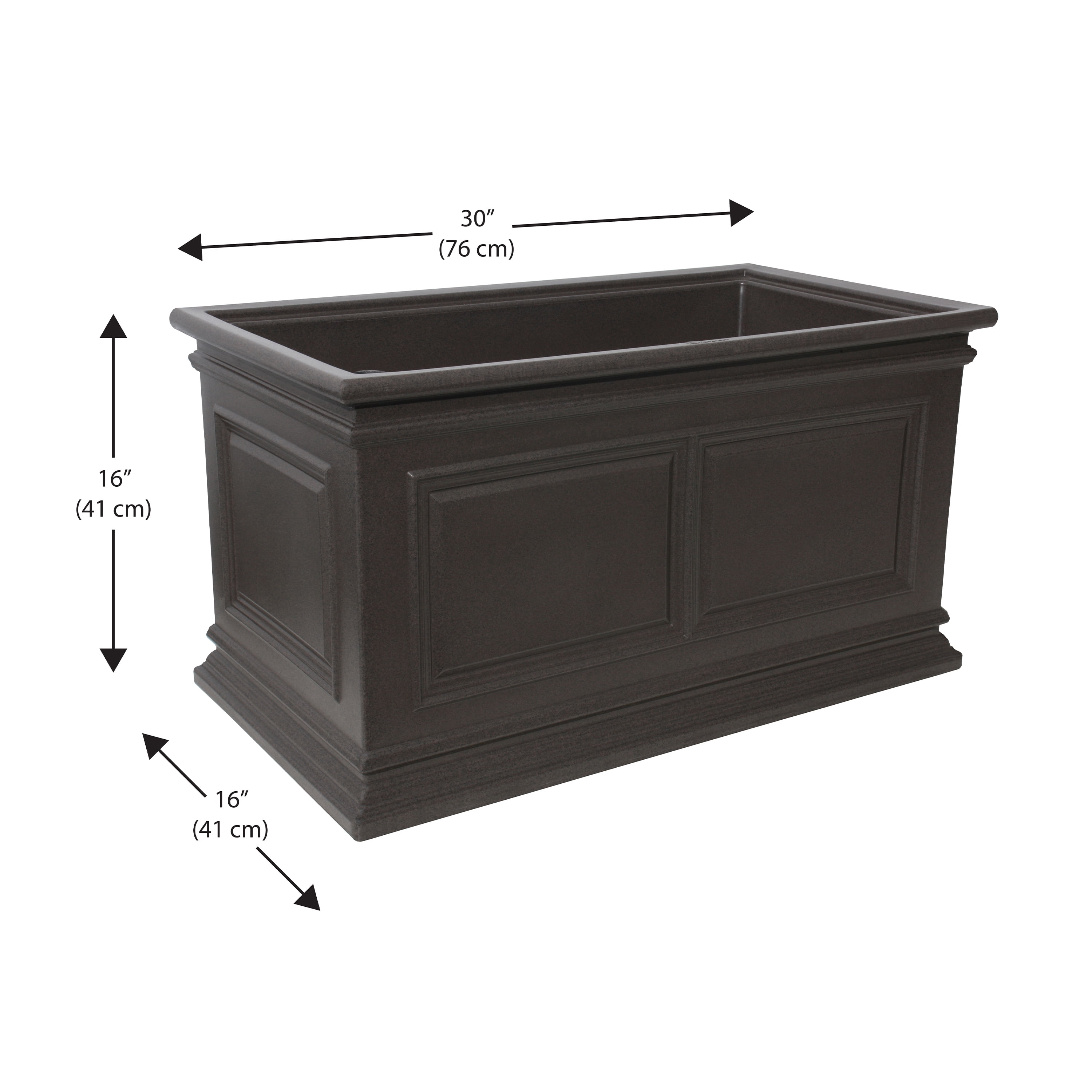 Algreen Covington 27" Self-Watering Planter, Trough, Brownstone Resin