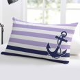 thumbnail image 5 of Anchor Purple Throw Pillow Cover 24 x 36 Inch Decorative Pillow Cover Modern Navy Blue White Striped Nautical Lumbar Pillowcase Seasonal Rectangle Cushion Case for Couch Sofa Bed Living Room, 5 of 7