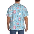 thumbnail image 3 of Yiaed Funny Cute Teeth Print Mens Casual Wrinkle Free Shirts Short Sleeve Button Down Summer Stretch Dress Shirt-Medium, 3 of 5