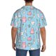 thumbnail image 3 of Balery Funny Cute Teeth Camisa Casual de Manga Corta con Botones para Hombre, Texturizada, Estilo Cubano, para Playa, Verano-4X-Large, 3 of 5