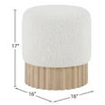 thumbnail image 2 of Meridian Furniture Veranda Boucle Fabric Ottoman/Stool in Cream/Natural, 2 of 6