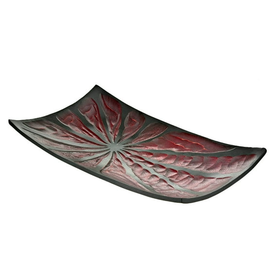 Stylish and Colorful Red and Brown Two-Tone Rectangular Shaped Serving Platter
