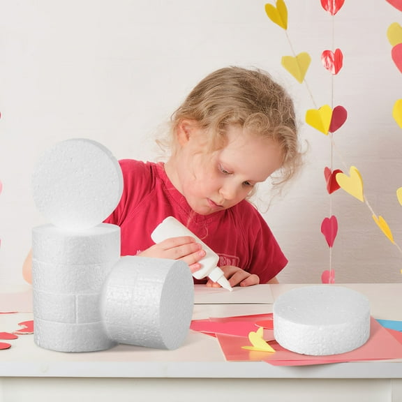 Beaupretty 7Pcs Lightweight White Foam Blocks Versatile Foam Circles for Craft Making