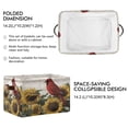 thumbnail image 2 of Foldable Storage Basket,Canvas Fabric Foldable Storage Bins with Handles Open Home Storage Bins Boxes for Toy Book Shelf Closet Baskets Red Bird Sitting on Sunflower, 2 of 8