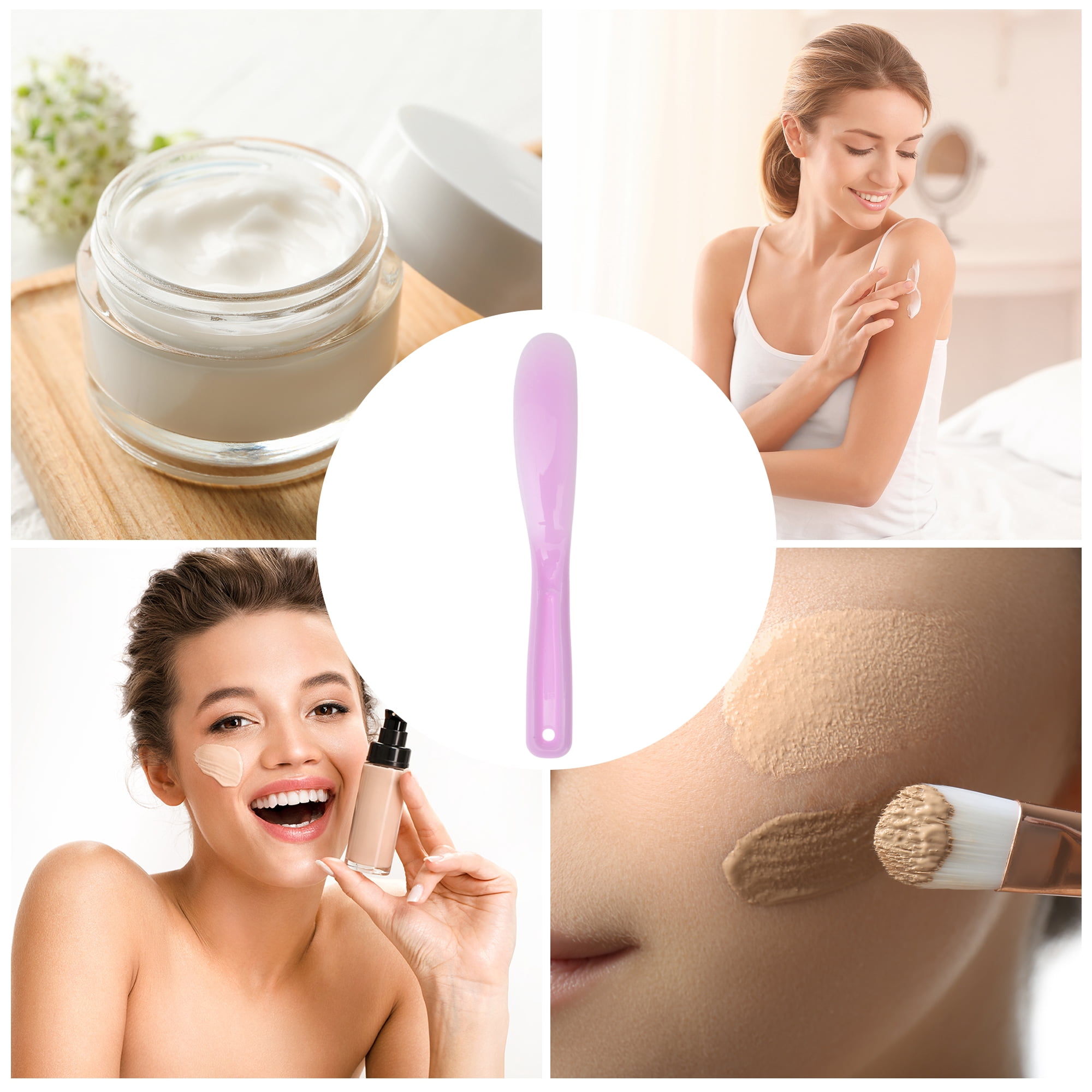 Unique Bargains 1Pc Large Stirring Facial Mask Brush Purple