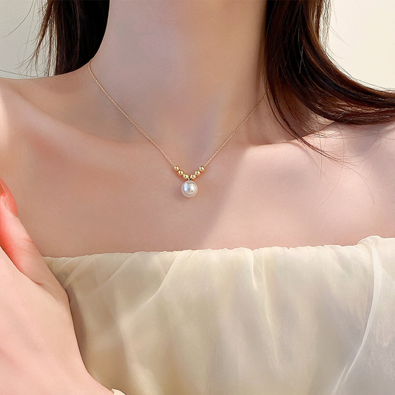 XINHUADSH Women Necklace Multi-Layer Bow Jewelry Electroplating Bright  Luster Necklace Jewelry Gifts