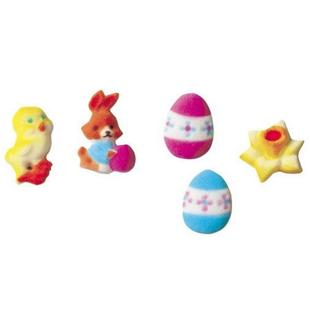 Deluxe Easter Molded Sugar Cake/Cupcake Decorations - 12 ct