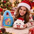 thumbnail image 6 of Christmas Pincandy Funny Dumpling Plush Pillow,Cute Steamed Bun Squishy Stuffed Toy with Christmas Themed Design & Cute Steamer Gift Box,Soft Decompression Fidget for Anxiety Relief,Novelty Christmas, 6 of 7