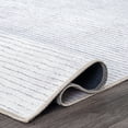 thumbnail image 5 of World Rug Gallery Contemporary Distressed Stripe Machine Washable 8'4"x11'6" Ivory Area Rug, 5 of 9