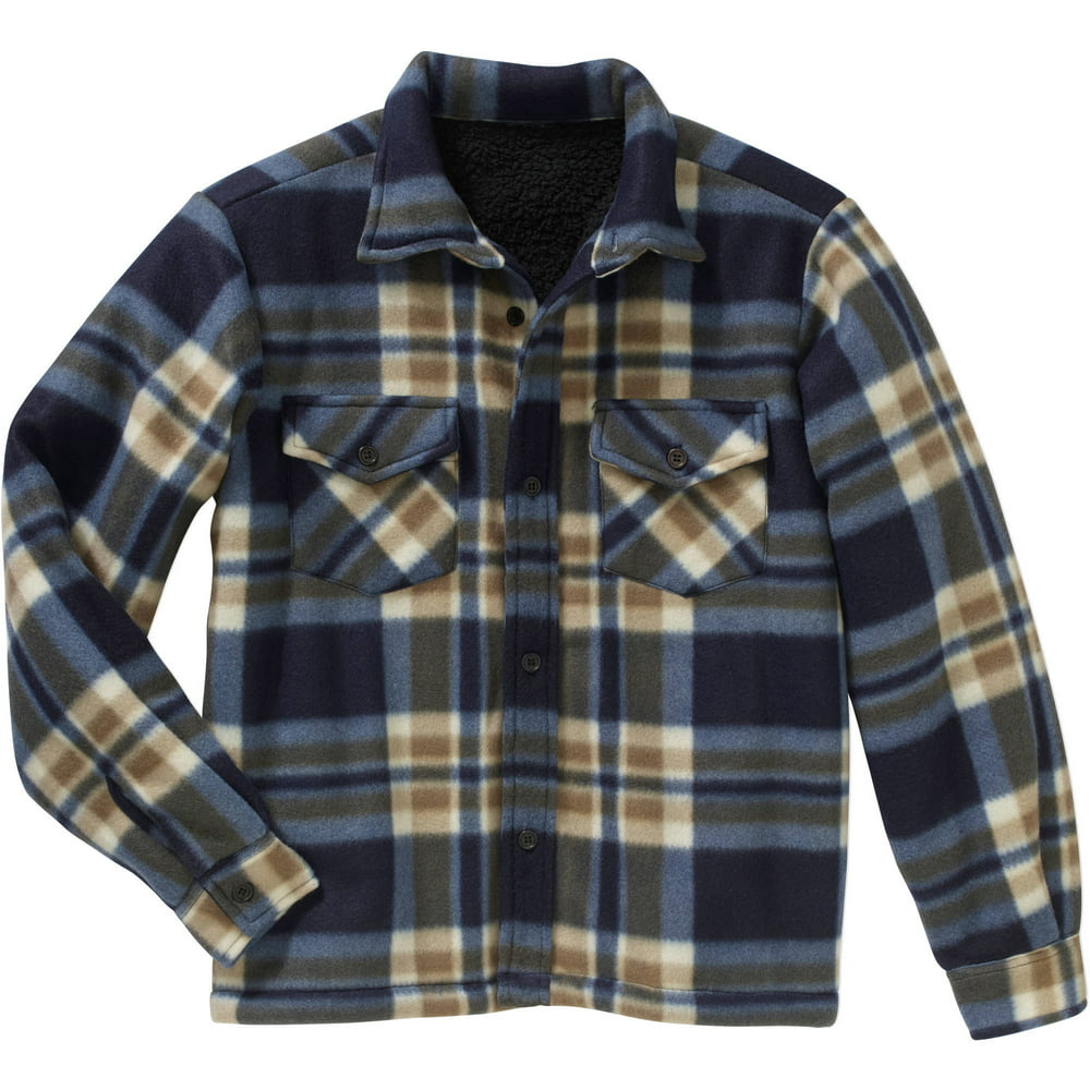 BOCINI - Bocini Boys' 4-18 Micro Fleece Sherpa Lined Flannel Shirt ...