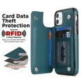 thumbnail image 5 of for iPhone 11 Wallet Case with Card Holder RFID Blocking, Kickstand Card Slots Case, Dimaond Patterned Elegent PU Leather,Double Back Flip Magnetic Clasp and Durable Shockproof Cover,Darkgreen, 5 of 8