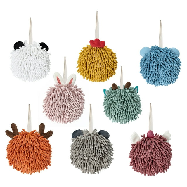 Toallas de mano de chenilla UDIYO, toallas de mano para cocina y baño con presillas para colgar, toallas de baño de secado rápido, toallas de mano de microfibra absorbentes para colgar.