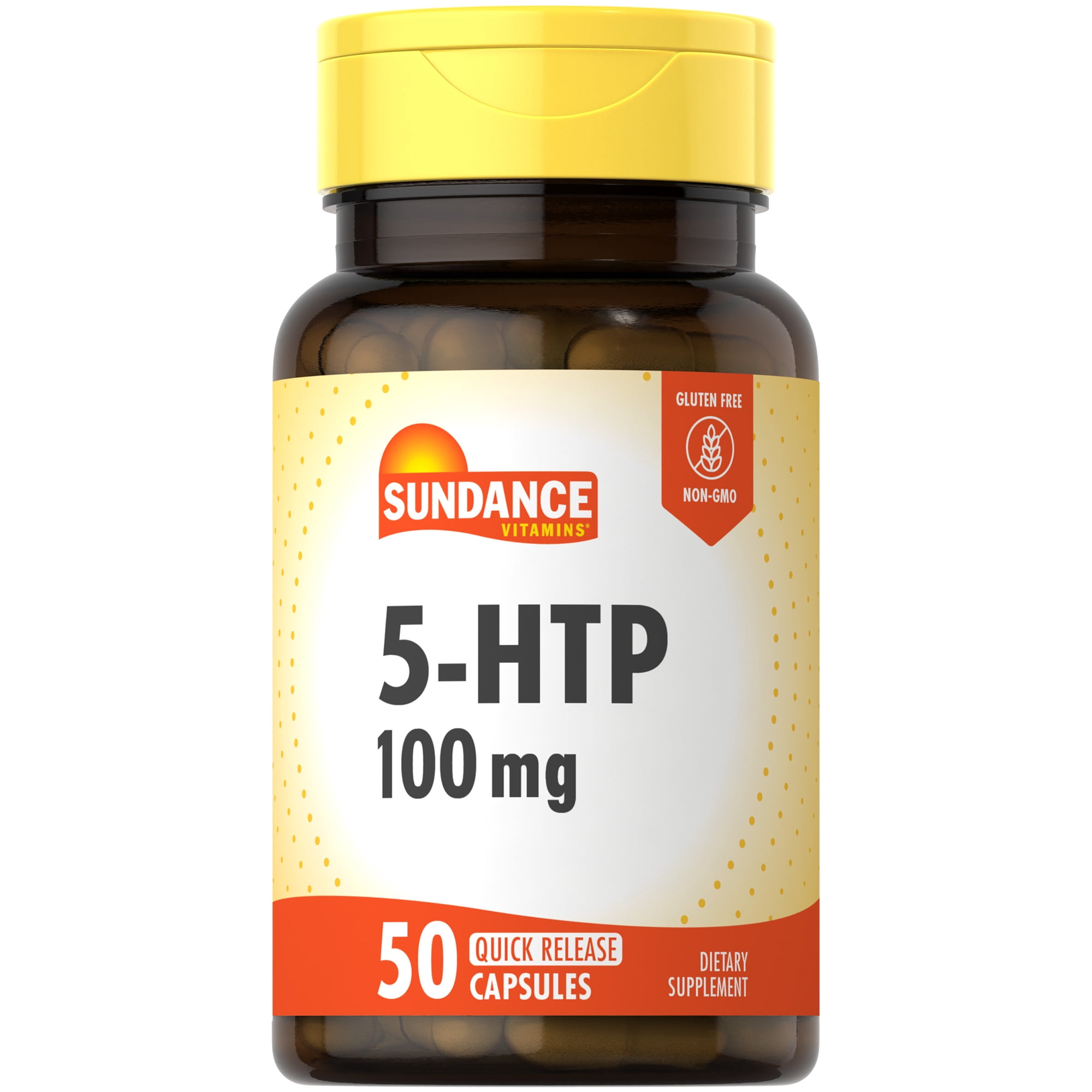5-HTP 100mg | 50 Capsules | Non-GMO and Gluten Free Supplement | By Sundance