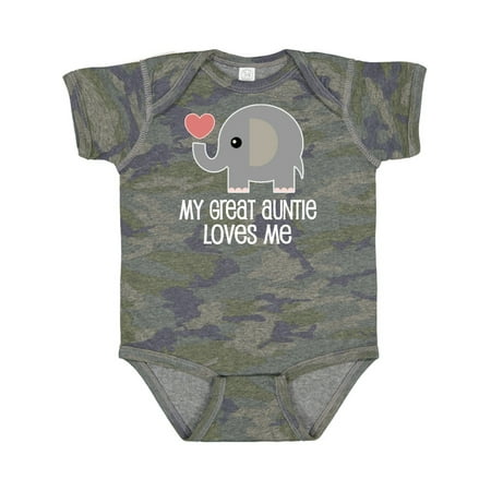 

Inktastic Great Auntie Loves Me Elephant Gift Baby Boy or Baby Girl Bodysuit