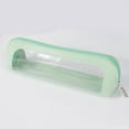 thumbnail image 4 of SLYNSHome Small Clear Pencil Case,Mini Makeup Bag PU Leather Travel Makeup Brush Case Portable Transparent Waterproof Pencil Pouch Office Supplies - Green, 4 of 7
