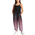 thumbnail image 5 of Fancifize Kids Girls Sleeveless Overalls Pants Casual Loose Straight Leg Jumpsuits Teens Printed Tie Dye Rompers 5-16 Years, 5 of 8