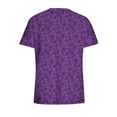 thumbnail image 5 of Womens Work Shirts Printing Workwear V-neck Short Sleeve T Shirts Solid Color Overalls, 5 of 5