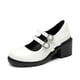 thumbnail image 1 of DREAM PAIRS Zapatos Mary Jane para Niñas con Tacón Grueso y Doble Correa en Blanco, 1 of 6