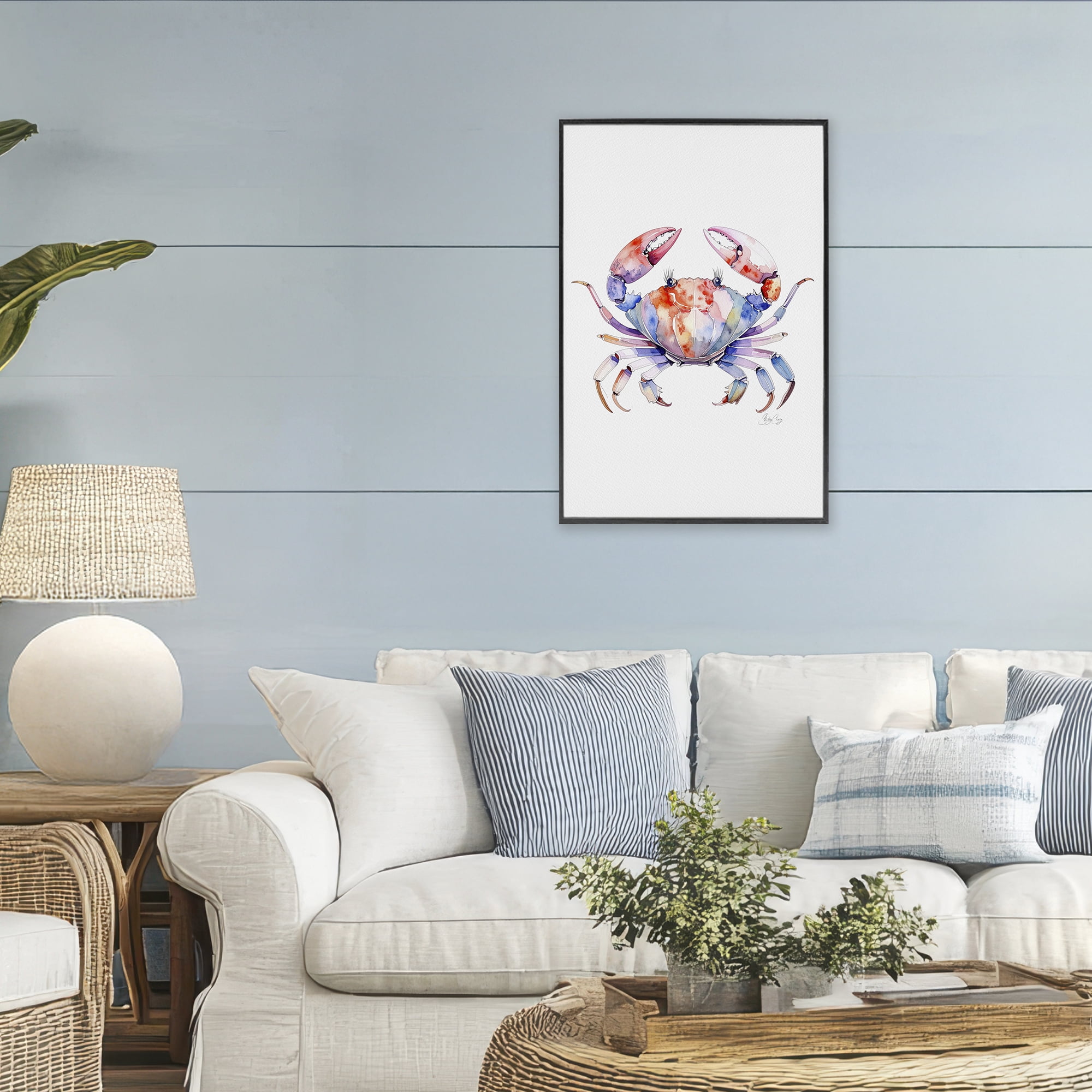 Stupell Industries Tide Dancer Crab Black Framed Giclee Art, design by Shelly Craig
